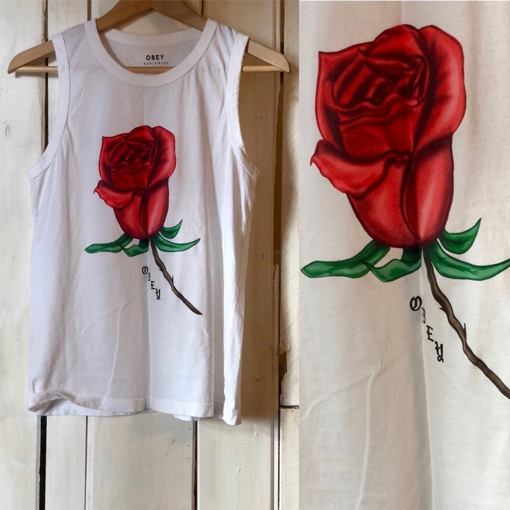Obey Rose Tank Top Size Small